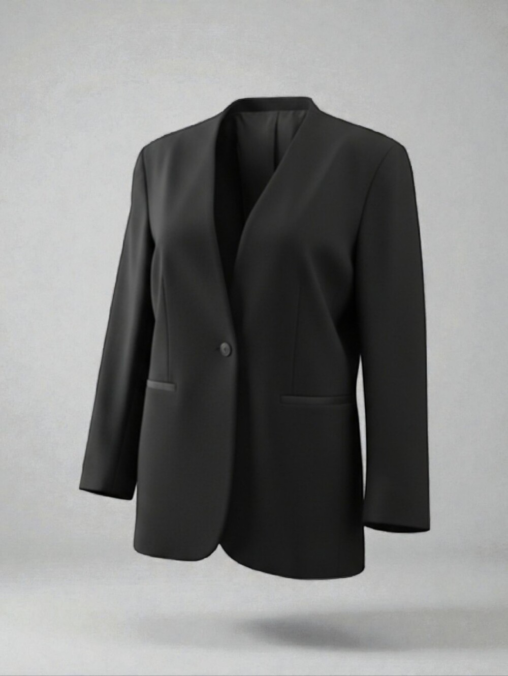 Spanx Black Ponte Perfect Collarless Blazer Jacket Classic Career Business Sz 1X